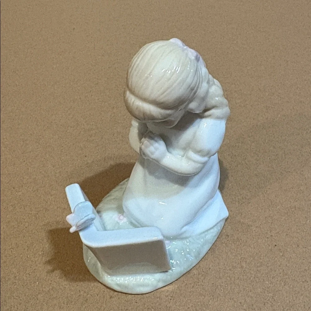 Hallmark Studio B - Little Girl Kneeling in Prayer w Bible - Porcelain Figurine